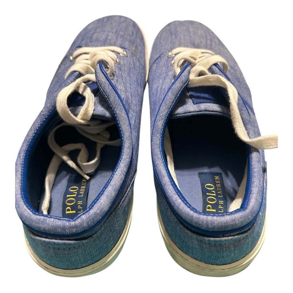 Ralph Lauren Blue Cream Sneakers Casual Comfort(Faxon low) - Picture 13 of 15